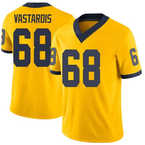 Andrew Vastardis Michigan Wolverines Men's NCAA #68 Maize Limited Brand Jordan College Stitched Football Jersey NUO5454TE